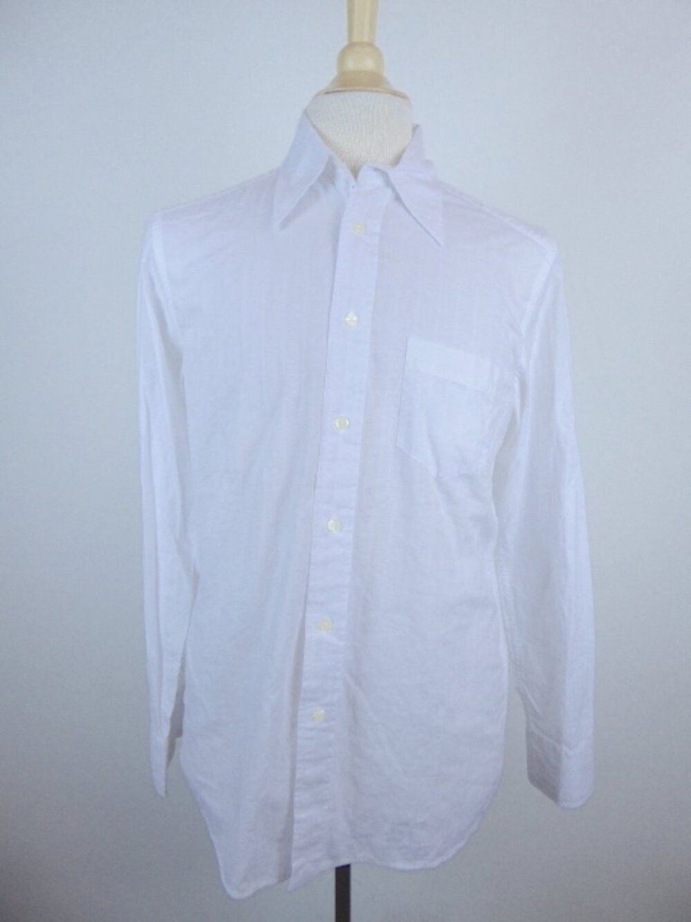 Lucky Brand solid white cotton dress shirt textured  button up S
